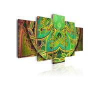 Tableau Mandala: Green Energy-Taille L 100 x H 50 cm