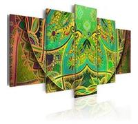 Tableau Mandala: Green Energy-Taille L 100 x H 50 cm Imprimé G