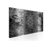 Tableau Mandala: Grey Depths-Taille L 150 x H 50 cm Imprimé G