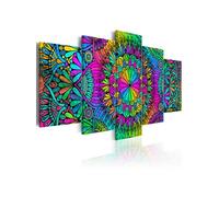 Tableau Mandala: Peacock Feathers-Taille L 100 x H 50 cm