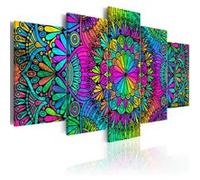 Tableau Mandala: Peacock Feathers-Taille L 100 x H 50 cm