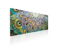 Tableau Mandala: Peacock's Tail-Taille L 225 x H 90 cm