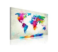 Tableau Map of the world an explosion of colors-Taille L 90 x H 60 cm Imprimé