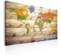 Tableau - Map on wood: Colourful Travels - 120x80 Artgeist (6208) G