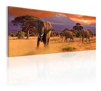 Tableau March of african elephants-Taille L 120 x H 40 cm