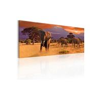 Tableau March of african elephants-Taille L 135 x H 45 cm