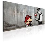 Tableau Mario Bros on Concrete-Taille L 225 x H 90 cm Imprimé