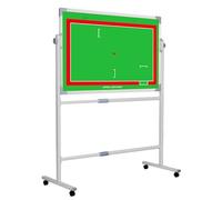 Tableau Marqueur Effaçable à Sec Double Face for Basket-Ball, Presse-papiers for Tactiques Football, Support Mobile, Peut Pivoter à 360°, Matériau Robuste, Double Usage Horizontal