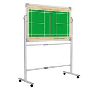 Tableau Marqueur Effaçable à Sec Double Face for Basket-Ball, Presse-papiers for Tactiques Football, Support Mobile, Peut Pivoter à 360°, Matériau Robuste, Double Usage Horizontal