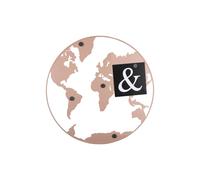 Tableau mémo avec aimants fer Present Time World Map Rose 0,6x50 cm