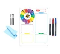 Tableau Mémo Décoratif en Acrylique avec Horloge pour Bureau | Planification Réinscriptible, Format Compact et Portable, pour Réception, Étudiants, avec Marqueurs Effaçables