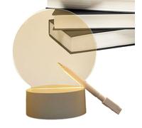 Tableau mémo en acrylique effaçable avec lumière - Tableau mémo à LED - Réinscriptible avec lettres LED transparentes - Bloc-notes avec dessin brillant pour chambre d'enfant ou café