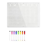 Tableau mémo en acrylique transparent pour réfrigérateur 38 x 28 cm A | Zone d'écriture réutilisable de 38 x 28 cm, idéale pour les plans hebdomadaires et les gribouillages créatifs, avec