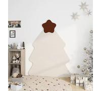 Tableau mémo en feutre autocollant en forme de sapin de Noël pour café, maison, bureau, événement, décoration murale à faire soi-même (beige, 60 x 40 cm)