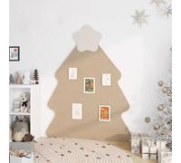 Tableau mémo en feutre autocollant en forme de sapin de Noël pour café, maison, bureau, événement, décoration murale (Camel, 80 x 60 cm)