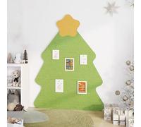 Tableau mémo en feutre autocollant en forme de sapin de Noël pour café, maison, bureau, événement, décoration murale (vert, 80 x 60 cm)