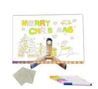 Tableau mémo LED coloré pour enfants - Tableau d'écriture effaçable à sec - Tableau blanc effaçable à sec avec lumière, tableau de messages lumineux, tableau en T