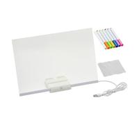 Tableau mémo LED effaçable : tableau à dessin LED, outils pédagogiques, fournitures de gribouillage | Tablette d'apprentissage créative pour voyage, garçons et filles, crèche, dictionnaire de stud