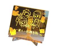 Tableau mémo lumineux à LED en acrylique transparent pour écrire et dessiner pour la maison en acrylique transparent