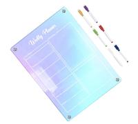 Tableau Mémo Rectangulaire Magnétique Coloré, Effaçable à Sec, | Disposition Hebdomadaire, pour Bureau et École, Coordination Familiale, Adapté aux Portes en Fer