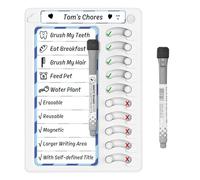 Tableau Mémo Tableau Des Corvées - ABS 15,1x22x1,1cm | Tableaau De Planification Effaçable Liste De Tâches Planificateur De Tâches | Organisateur Domestique Réutilisable Pour Et Adultes Pour L