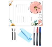 Tableau Mémo Transparent en Acrylique avec Horloge de Bureau | Effaçable à Sec, Design Moderne et Élégant, pour Gestion Bureau Classe