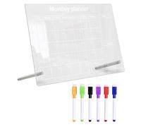 Tableau Mémo Transparent en Acrylique avec Stylo, Bureau Portable | Surface Effaçable pour Notes, Design sans Cadre, Affichage sur Table, Usage pour Étudiants et Planificateurs