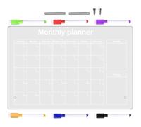 Tableau Mémo Transparent en Acrylique, Effaçable, de Bureau | Support Stable Table, Design sans Cadre, Stylo Inclus, Cuisine, Maison, Enseignants