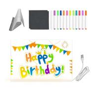 Tableau Messages LED | d'Écriture Acrylique Transparente | Avec 12 Stylos De Couleur Et Support Pliable Tableau LED Effaçable À Sec,Pour Adultes Et Jeunes Fournitures D'Art Voyage