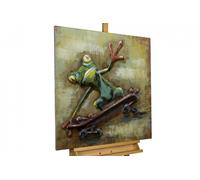 Tableau metallique 3D 'SKATER' | Oeuvre aux dimensions 80x80x5cm