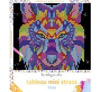 Tableau mini strass loup - boîte avec accessoires - 1 tableau imprime - Collectif - Deux Coqs D'or - Jeux livres objets