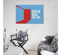 Tableau minimaliste sur toile représentant le mur de Berlin, idéal pour une chambre, un salon ou une fête d'anniversaire d'enfant (fille ou garçon). Grand format : 60 x 90 cm (24 x 36 pouces).