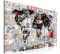 Tableau Modern World's Map-Taille L 90 x H 60 cm Imprimé