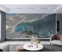 Tableau moderne et esthétique représentant l'océan avec une texture évoquant un tsunami. Idéal pour décorer un mur avec une télévision, un canapé, une chambre, un salon ou un bureau. 3D, 250 x 175 cm
