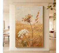 Tableau Moderne Représentant Une Fleur De Radis Peinture À L'Huile Florale 100% Peinte À La Main Pour Le Salon Sans Cadre Œuvre D'Art Botanique Décoration Intérieure Originale 110X180Cm(43.3X7
