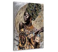 Tableau Moderne sur Toile Femme Africaine Beauté Africaine décoration Murale Taille 60x40x2cm