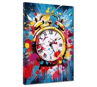 Tableau Moderne sur Toile Pop Art réveil Splash décoration Murale Taille 30x40x2cm