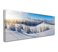 Tableau - MONTAGNE DES CARPATES - 100x35 cm - Toile coton - Décoration murale moderne - Style contemporain