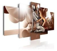 Tableau Moon Lovers-Taille L 100 x H 50 cm Imprimé G