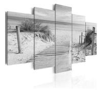 Tableau Morning on the beach black and white-Taille L 200 x H 100 cm Imprimé