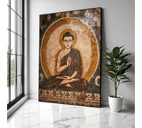 Tableau mosaïque sur toile représentant un Bouddha ancien, décoration spirituelle pour la méditation, impression sur toile bouddhiste, décoration zen pour la maison, affiche (80 x 120 cm/sans cadre)