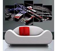 Tableau Multi Panneau 5 Parties Armes À Feu De Fusil (Xl/Avec Cadre 150 X 100 Cm) Tableau Imprimé Tableau Imprimé Sur Toile Tableau Deco Impression Sur Toile Intissee 5 Parties Tableau Tab -7T0T-N1B