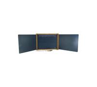 Tableau mural 3 volets en bois double face + brosse + craies + feutre - 156x43cm / 56x43cm - Ecole - Jeujura - Enfant