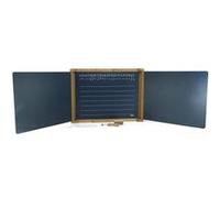 Tableau mural 3 volets en bois double face + brosse + craies + feutre - 156x43cm / 56x43cm - Ecole - Jeujura - Enfant