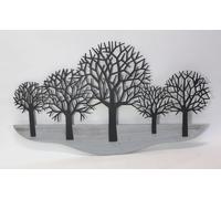 tableau mural 3D Arbres Métal & Bois 100x59cm