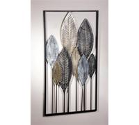 tableau mural 3D "Forêt de feuilles" en métal, 52x95 cm, décoration murale, tableau métallique