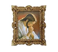 Tableau mural 45 x 38 cm Peinture Jésus Icônes Historique Saint Jésus de Nazareth Christ Tableau avec cadre Antique Cadre baroque 48B