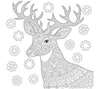 Tableau Mural À Colorier Cerf CEANOTHE - 30x30 cm - Noël