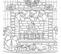 Tableau Mural À Colorier Feu De Noël CEANOTHE - 30x30 cm - Noël