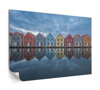 Tableau mural affiche pour le mur du bureau 29,7x21 cm Maisons colorées